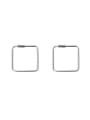 thumb Simple Geometrical Silver Stud Earrings 2