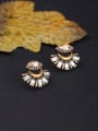 thumb Small Fan Shaped Rhinestones stud Earring 2