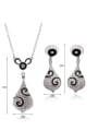 thumb Alloy White Gold Plated Fashion Rhinestone Water Drop shaped Two Pieces Jewelry Set 3
