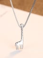 thumb 925 Sterling Silver With Platinum Plated Simplistic Long Deer  Necklaces 1