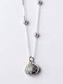 thumb Sterling silver vintage synthetic pearl shell-shape necklace 1
