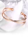 thumb Delicate Rose Gold Plated Cross Bangle 2