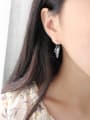 thumb Pure silver temperament minimalist geometric V Earrings 2