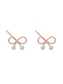 thumb Lovely Bowknot Freshwater Pearl Stud Earrings 0