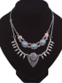 thumb Bohemia style Turquoise stones Double Layers Alloy Necklace 0