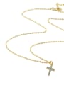 thumb Cross Shaped Simple Small Gold Black Plated Necklace 4