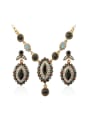 thumb Antique Gold Plated Bohemia style Resin stones Alloy Two Pieces Jewelry Set 0