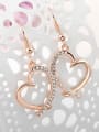 thumb Exquisite Heart Shaped Acrystria Crystal Drop Earrings 1