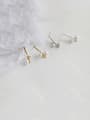 thumb 925 Sterling Silver With Artificial Pearl Simplistic Geometric Stud Earrings 3