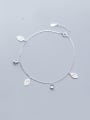 thumb 925 Sterling Silver With Platinum Plated Fashion Leaf Anklets 0