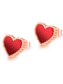 thumb Stainless Steel With Rose Gold Plated Fashion Heart Stud Earrings 2