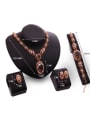 thumb Alloy Imitation-gold Plated Vintage style Artificial Stones Hollow Four Pieces Jewelry Set 2