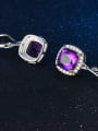 thumb Luxury Exquisite Amethyst S925 Silver Drop Earrings 2