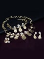 thumb Alloy Imitation-gold Plated Fashion Rhinestones Leaves-shaped Four Pieces Jewelry Set 1