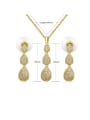 thumb Copper With Cubic Zirconia  Delicate Water Drop Earrings And Necklaces 2 Piece Jewelry Set 3