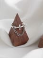 thumb 925 Sterling Silver With  Vintage Cross Chain Tassels Free Size Rings 1