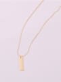 thumb Titanium With Gold Plated Simplistic Smooth Geometric Necklaces 4