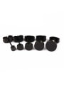 thumb Stainless Steel With Black Gun Plated Trendy Round Stud Earrings-- ONLY ONE,NOT A PAIR 4
