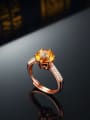 thumb Rose Gold Plated Citrine Zircon Engagement Ring 2