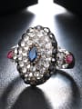 thumb Antique Gold Plated Resin stones White Crystals Alloy Ring 2