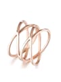 thumb Fashion Four-band Rose Gold Plated Women Ring 0