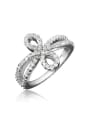 thumb Exquisite 18K White Gold Plated Number Eight Shaped Ring 0