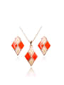 thumb Ethnic Style Diamond Shaped Polymer Clay Two Pieces Jewelry Set 0