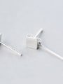 thumb S925 silver drawing simple fashion square line threader earring 2