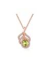 thumb Leave-shape Natural Olive Rose Gold Plated Pendant 0