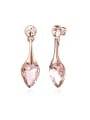 thumb Elegant Rose Gold Heart Shaped Glass Earrings 0