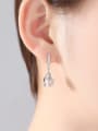thumb Sterling silver with 3A zircon natural freshwater pearl buds earrings 1