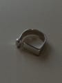 thumb 925 Sterling Silver With Gold Plated Simplistic Smooth Geometric Free Size Rings 3