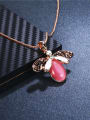 thumb Exquisite Dragonfly Shaped Opal Stone Necklace 3