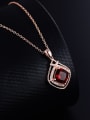 thumb Garnet Gemstone Rhombus Pendant 2