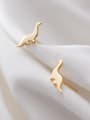 thumb 925 Sterling Silver With Platinum Plated Cute dinosaurl Stud Earrings 3