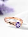 thumb Elegant Purple Swiss Zircon Geometric Shaped Ring 1