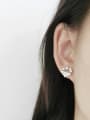 thumb Fashion Tiny Star Cubic Zirconias Silver Stud Earrings 1