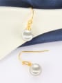 thumb White 18K Gold Plated Artificial Pearl Drop Earrings 1