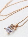 thumb Copper Alloy 18K Gold Plated Fashion Bow Two Pieces Zircon Jewelry Set 1