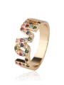 thumb Copper With Cubic Zirconia Fashion Monogrammed Multistone Rings 3