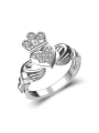 thumb Personalized Cubic Zirconias Heart-shaped Crown Copper Ring 0