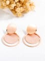 thumb Stainless Steel With Rose Gold Plated Trendy frosted Round Chandelier Earrings 2