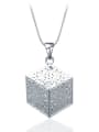 thumb White Gold Plated Square Shaped Two Pieces Jewelry Set 1
