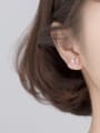 thumb 925 Sterling Silver With Platinum Plated Cute Irregular Stud Earrings 2