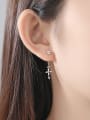 thumb Copper With Platinum Plated Delicate Cross Stud Earrings 1