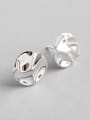 thumb Sterling silver irregular bump surface geometry round ear stud 3