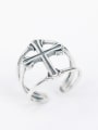 thumb Retro Cross Three-band Opening Ring 1