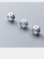thumb 925 Sterling Silver With Platinum Plated Simplistic Geometric Beads 4