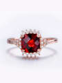 thumb Fashion Square Gemstone Zircon Engagement Ring 1