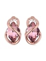 thumb Fashion Rhombus austrian Crystal Rose Gold Plated Stud Earrings 0